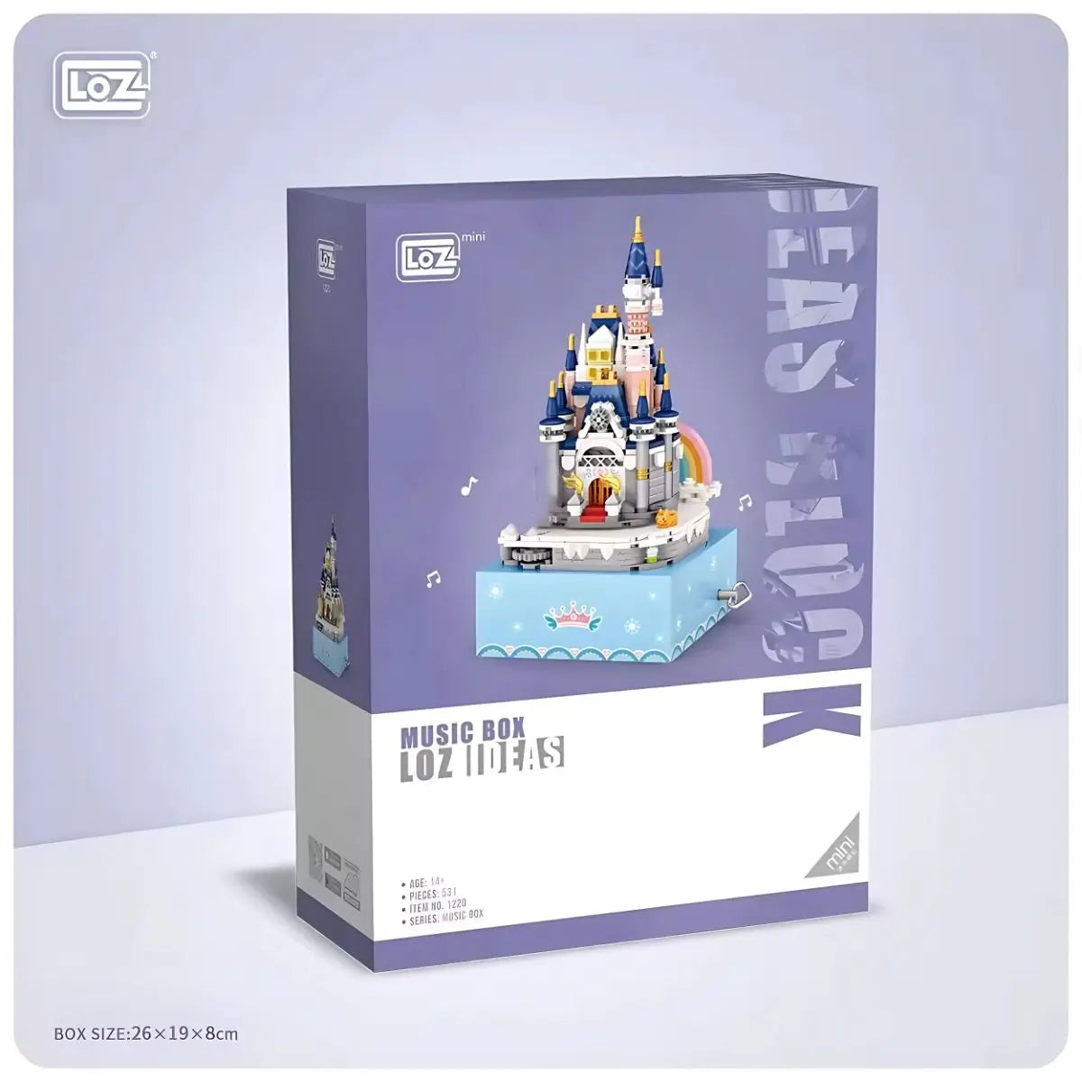 公主與城堡旋轉音樂盒迷你積木擺設 Loz Mini