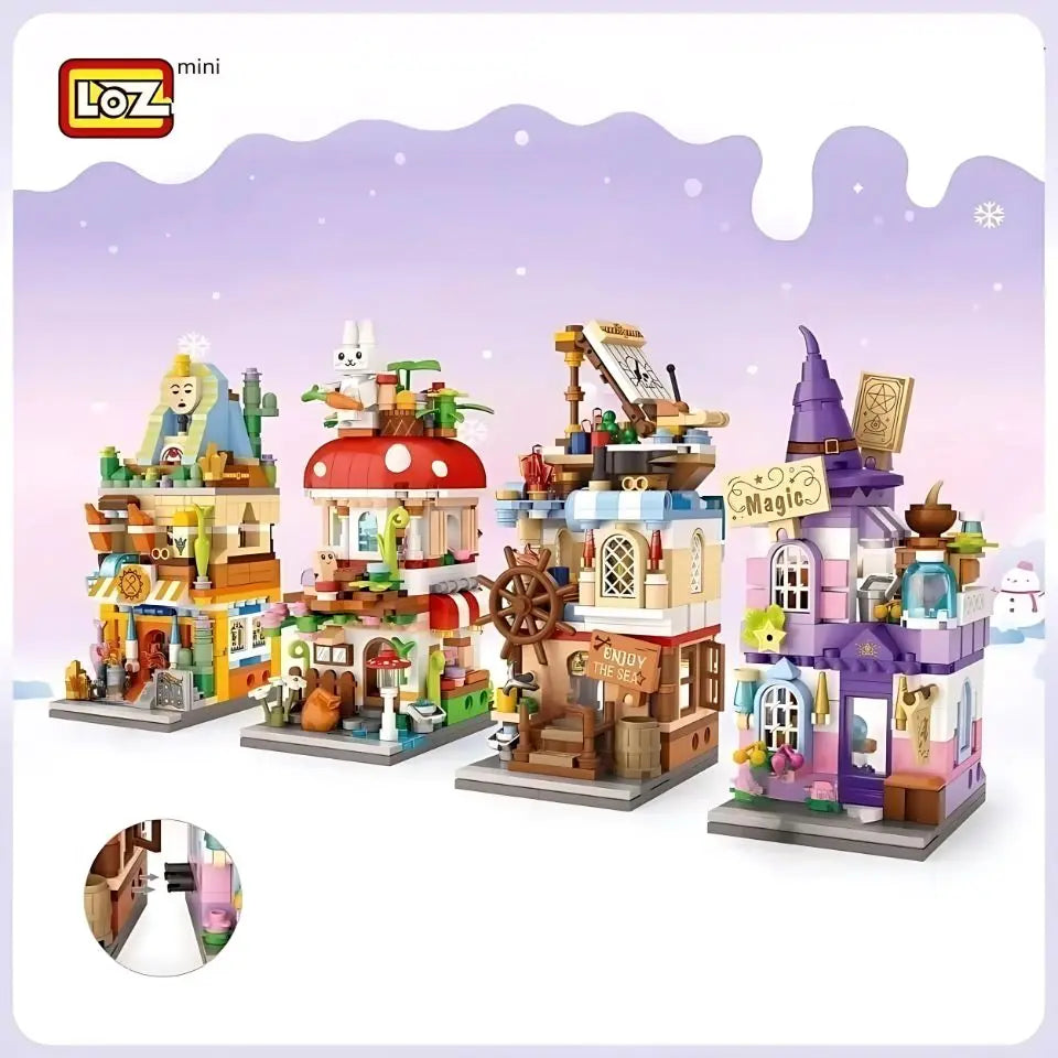 蘑菇店商業街景迷你積木 Loz Mini
