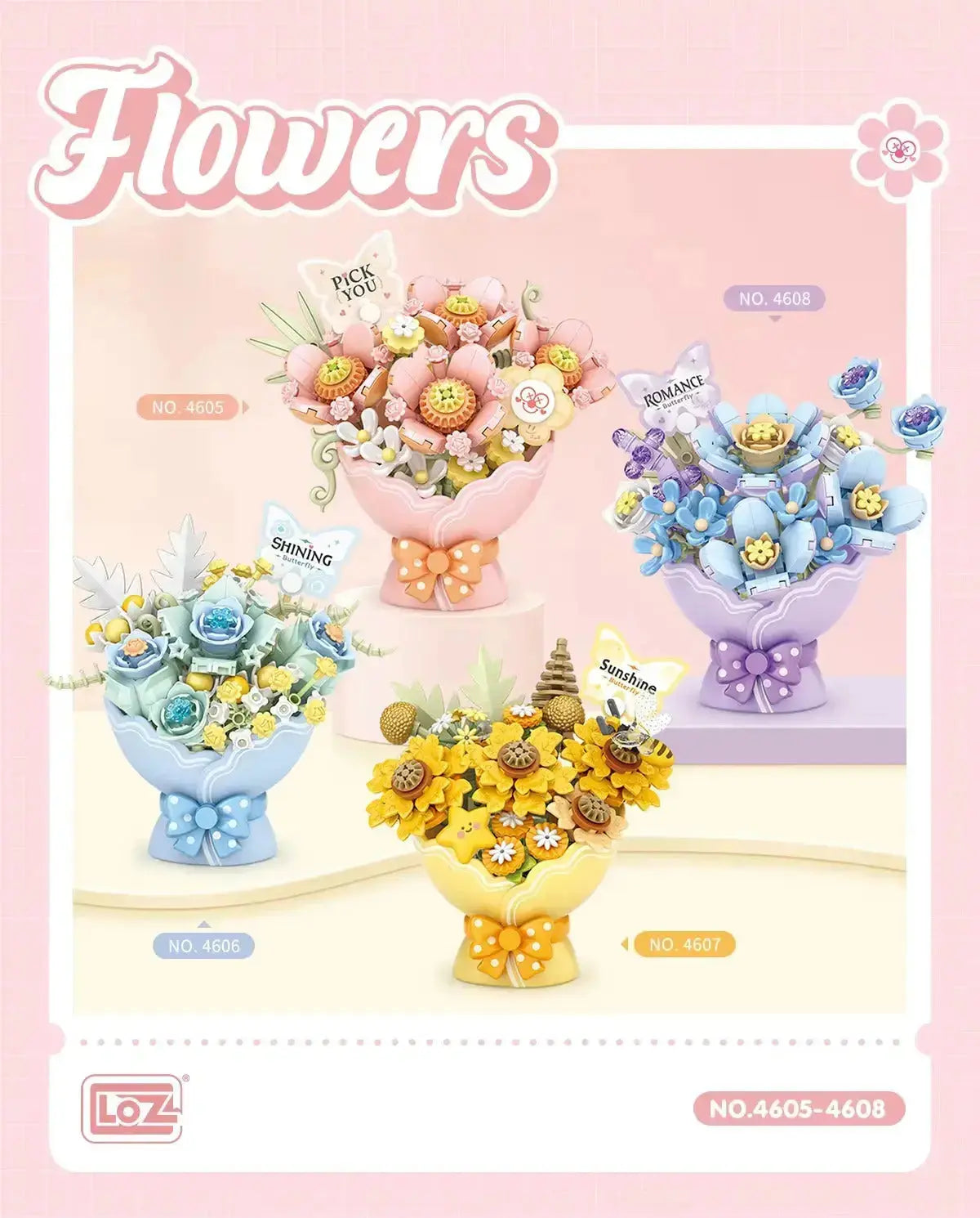 精緻小花束迷你積木-藍幽夢 LOZ