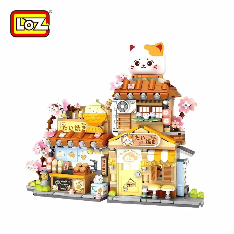 鯛魚燒店-開合式商店街迷你積木 LOZ
