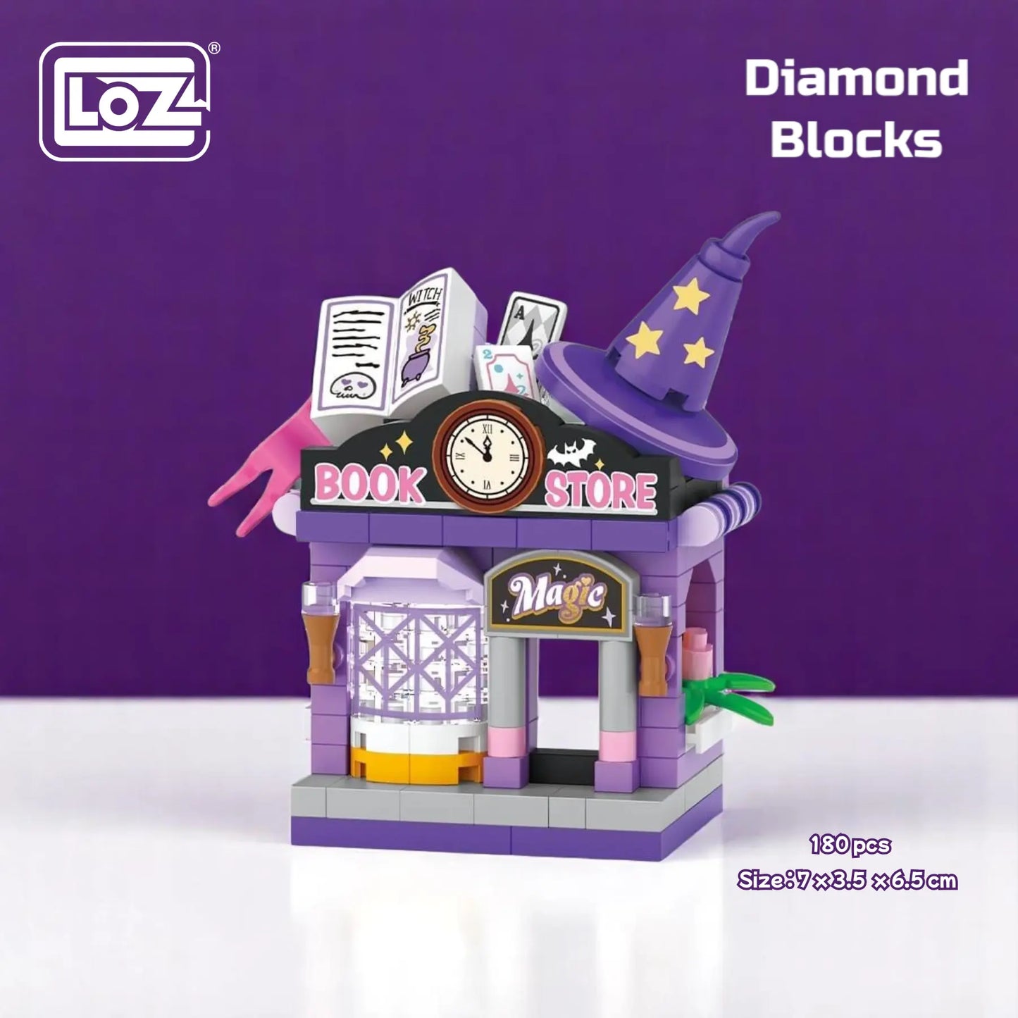 魔法書店商業街景微型積木 Loz Mini