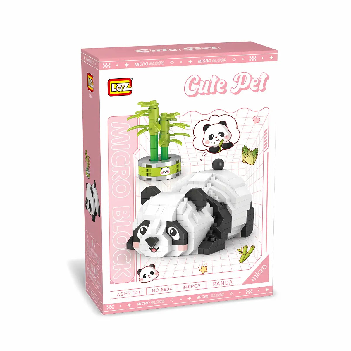 躺平熊貓微鑽積木 LOZ