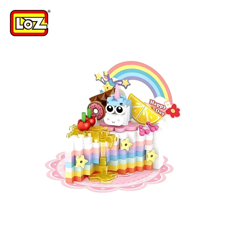獨角獸彩虹千層蛋糕微鑽積木 LOZ