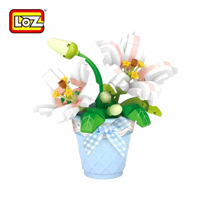 百合花 迷你積木鮮花家居擺設 LOZ