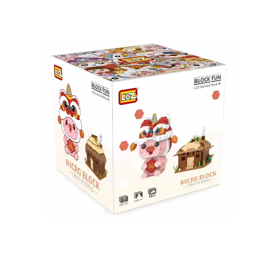 醒獅小豬新年微鑽積木擺設 Loz Mini
