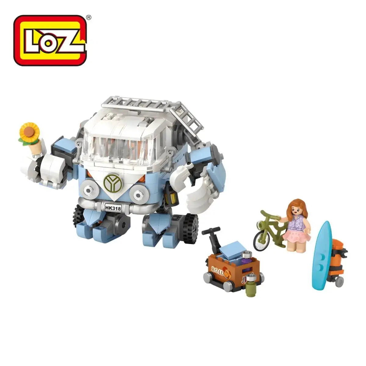LOZ 露營車機械人配件展示 含人仔及露營裝備|LOZ camping van Mecha accessories with minifigure and gear|LOZ Camping Van Mecha Zubehör mit Figur und Ausrüstung