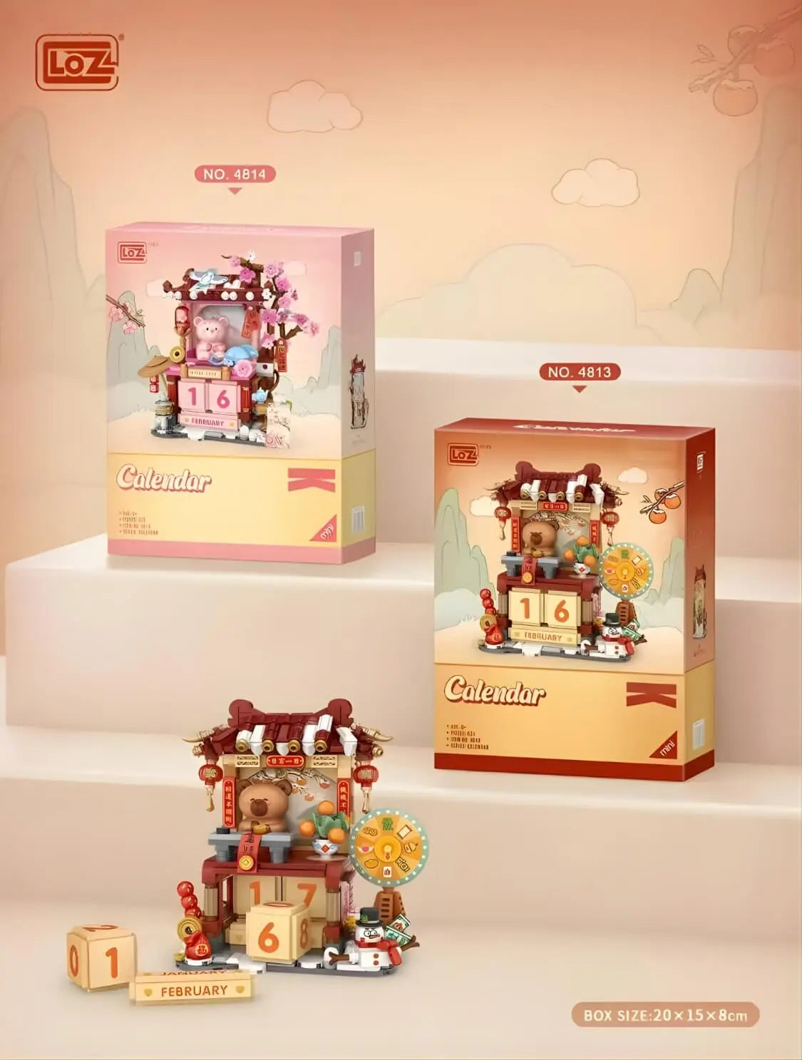 HK|LOZ 桃運當頭萬年歷積木 4814 櫻花熊戀愛主題桌面日曆擺設
EN|LOZ blossom perpetual calendar building blocks 4814 pink bear romantic desk decor
DE|LOZ Blüten Kalender Bausteine 4814 rosa Bär romantische Tischdekoration