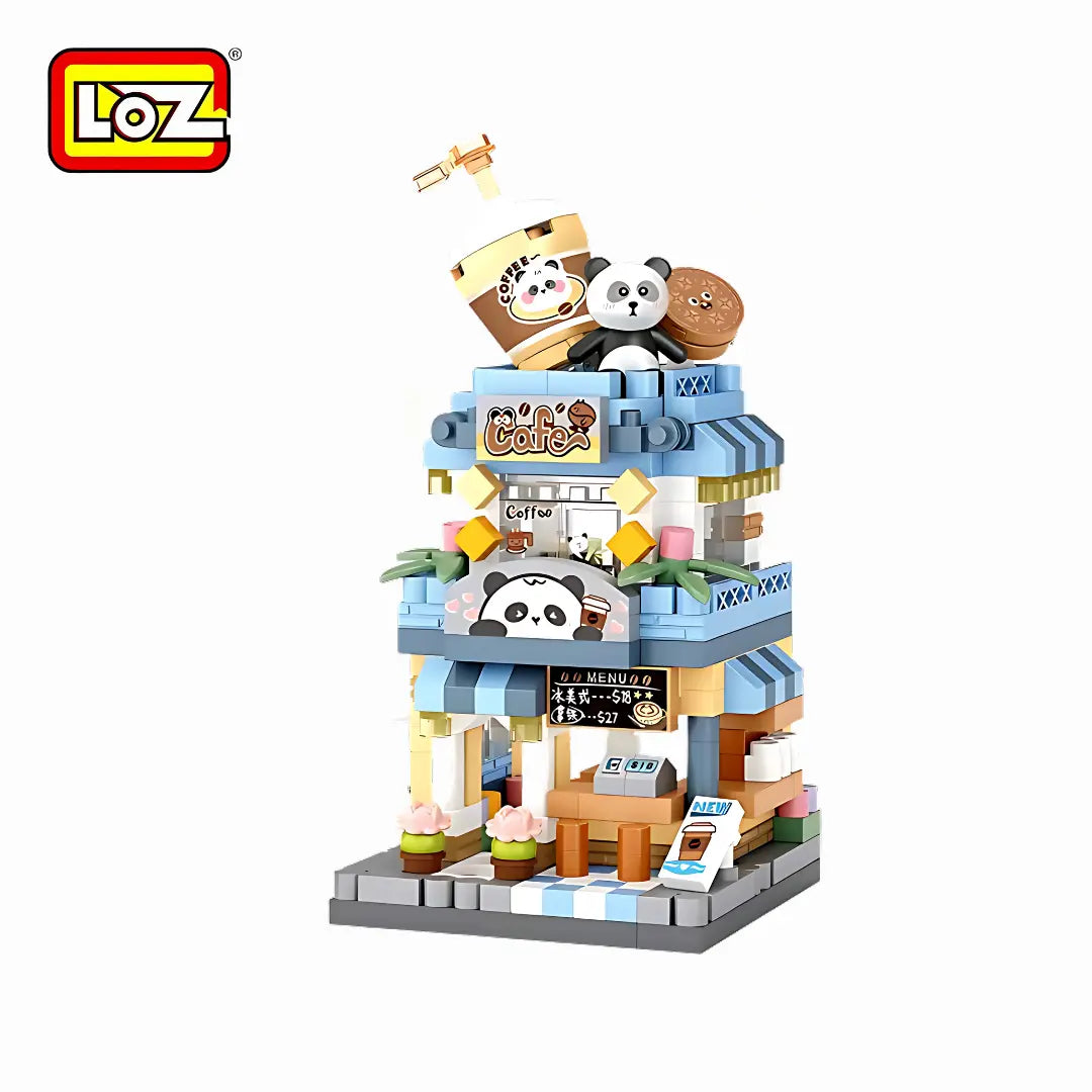 LOZ 熊貓咖啡店微鑽積木｜迷你街景系列(8814) - I-Had Creation Limited