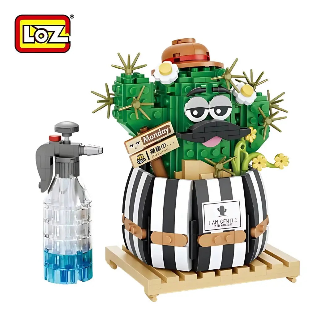 Loz Mini Cactus Building Blocks Office Plant Decoration – I-Had ...