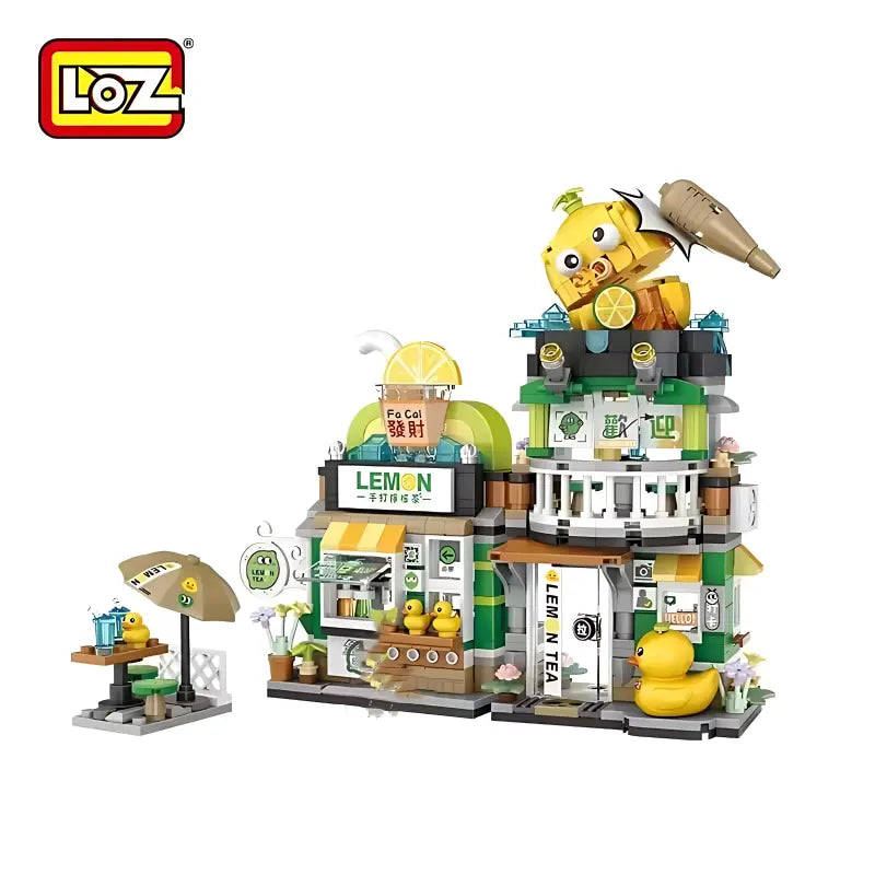 檸檬茶店埸景開合式迷你積木 Loz Mini