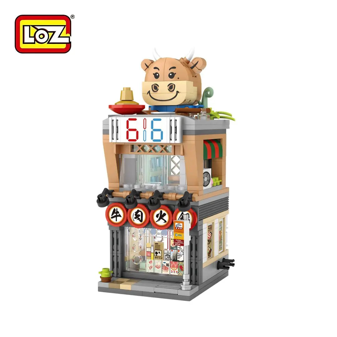 LOZ 616 牛肉火鍋專門店場景迷你積木 授權版｜616 Beef Hotpot Restaurant Mini Blocks｜Rindfleisch-Hotpot Bausteine｜港式美食積木 | Hong Kong Food Culture Model | Mini Hotpot Building Set