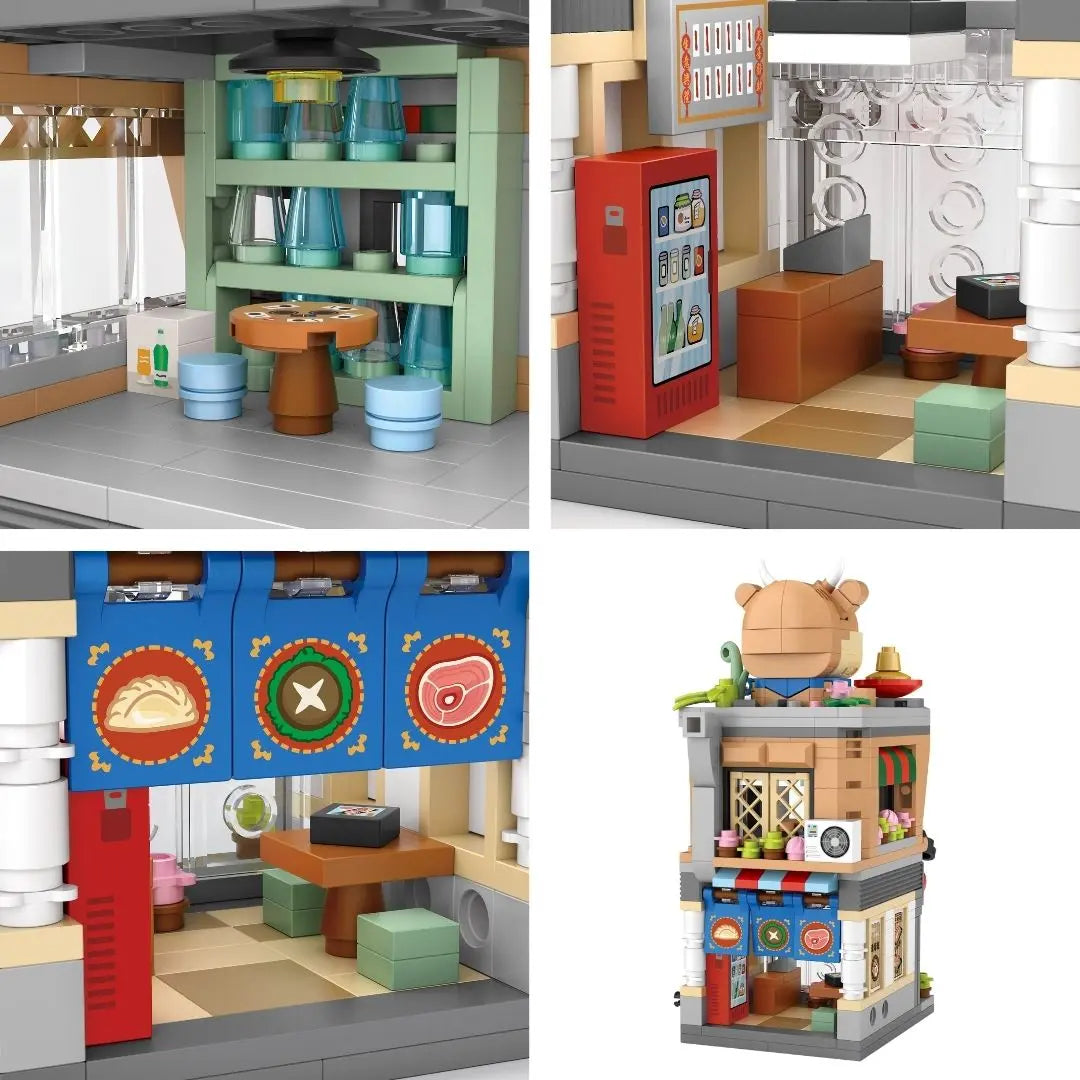 LOZ 616 牛肉火鍋專門店場景迷你積木 授權版｜616 Beef Hotpot Restaurant Mini Blocks｜Rindfleisch-Hotpot Bausteine｜港式美食積木 | Hong Kong Food Culture Model | Mini Hotpot Building Set