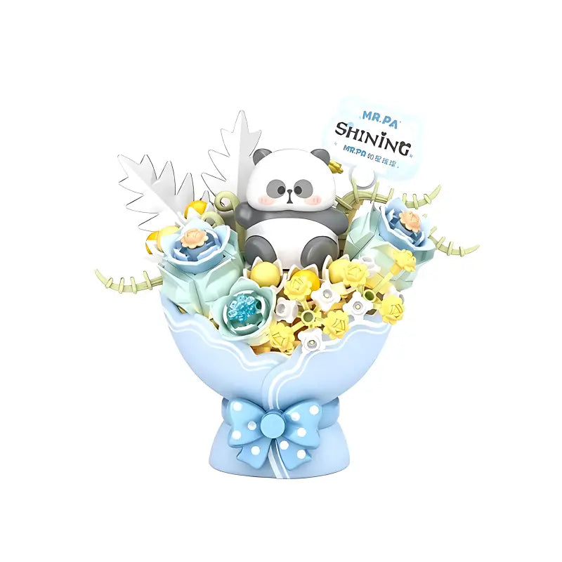 椰殼 × Mr. PA 小耙藍幽夢花束 迷你積木 內含燈光｜Blue Dream Bouquet Light-Up Mini Building Block｜Blauer Traum-Blumenstrauß Mini-Baustein