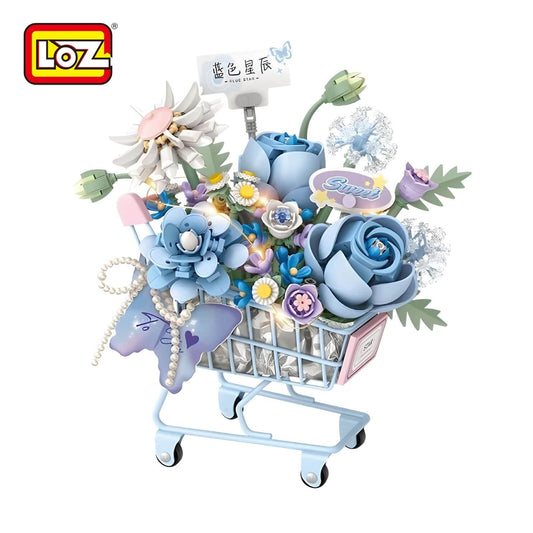 LOZ 星辰藍 推車花禮 迷你積木｜LOZ Blue Star Gift Cart Mini Blocks｜LOZ Blue Star Blumenwagen Mini-Baustein