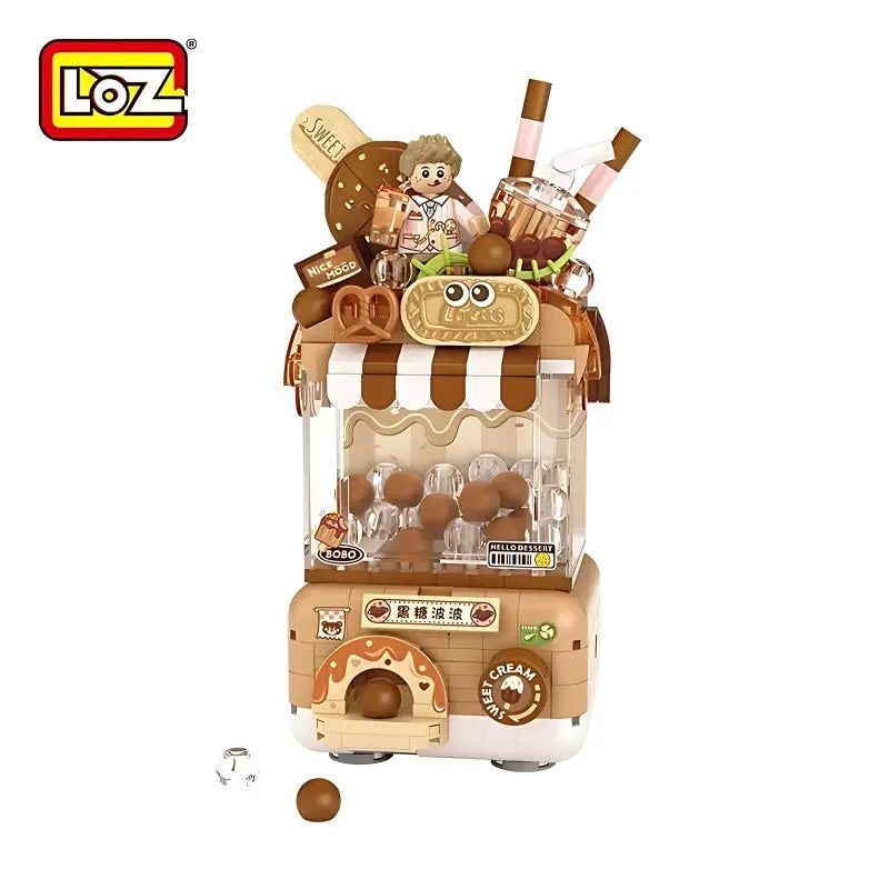 LOZ 黑糖波波扭蛋機 迷你積木｜Brown Sugar Boba Capsule Toy Machine｜Brauner Zucker Boba Kapselautomat｜Sweet Q Capsule Machine Series | Cute Dessert Mini Blocks