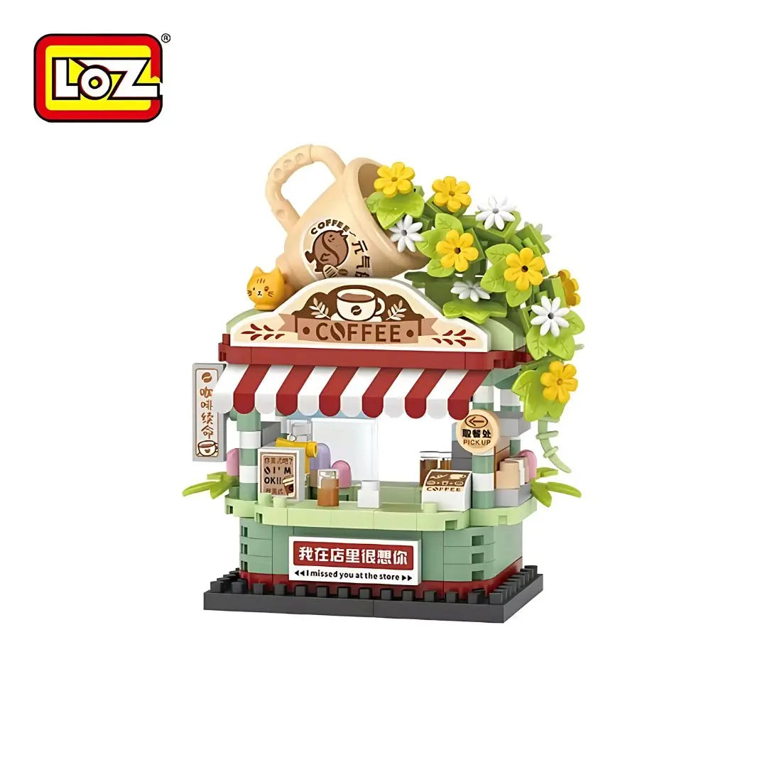 LOZ 咖啡小店 微鑽積木｜Coffee Shop Mini Building Block｜Kaffeehaus Micro-Baustein｜Street Shop Series | Cute Mini Café Building