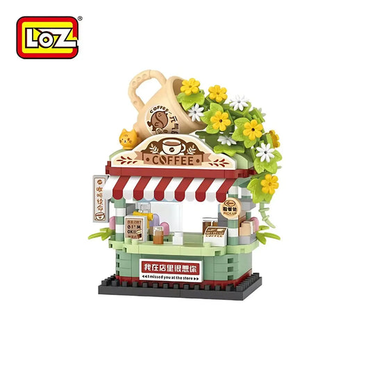 LOZ 咖啡小店 微鑽積木｜Coffee Shop Mini Building Block｜Kaffeehaus Micro-Baustein｜Street Shop Series | Cute Mini Café Building