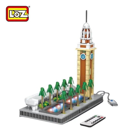 LOZ 香港尖沙咀鐘樓迷你積木 | Hong Kong Clock Tower Mini Blocks | Hongkong Uhrturm Bausteinmodell | 夜景可發光模型 | Landmark Light Building Toy | 香港地標收藏積木