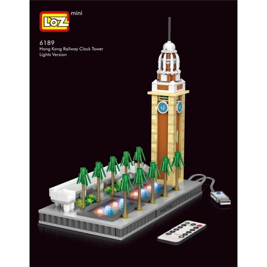 LOZ 香港尖沙咀鐘樓迷你積木 | Hong Kong Clock Tower Mini Blocks | Hongkong Uhrturm Bausteinmodell | 夜景可發光模型 | Landmark Light Building Toy | 香港地標收藏積木
