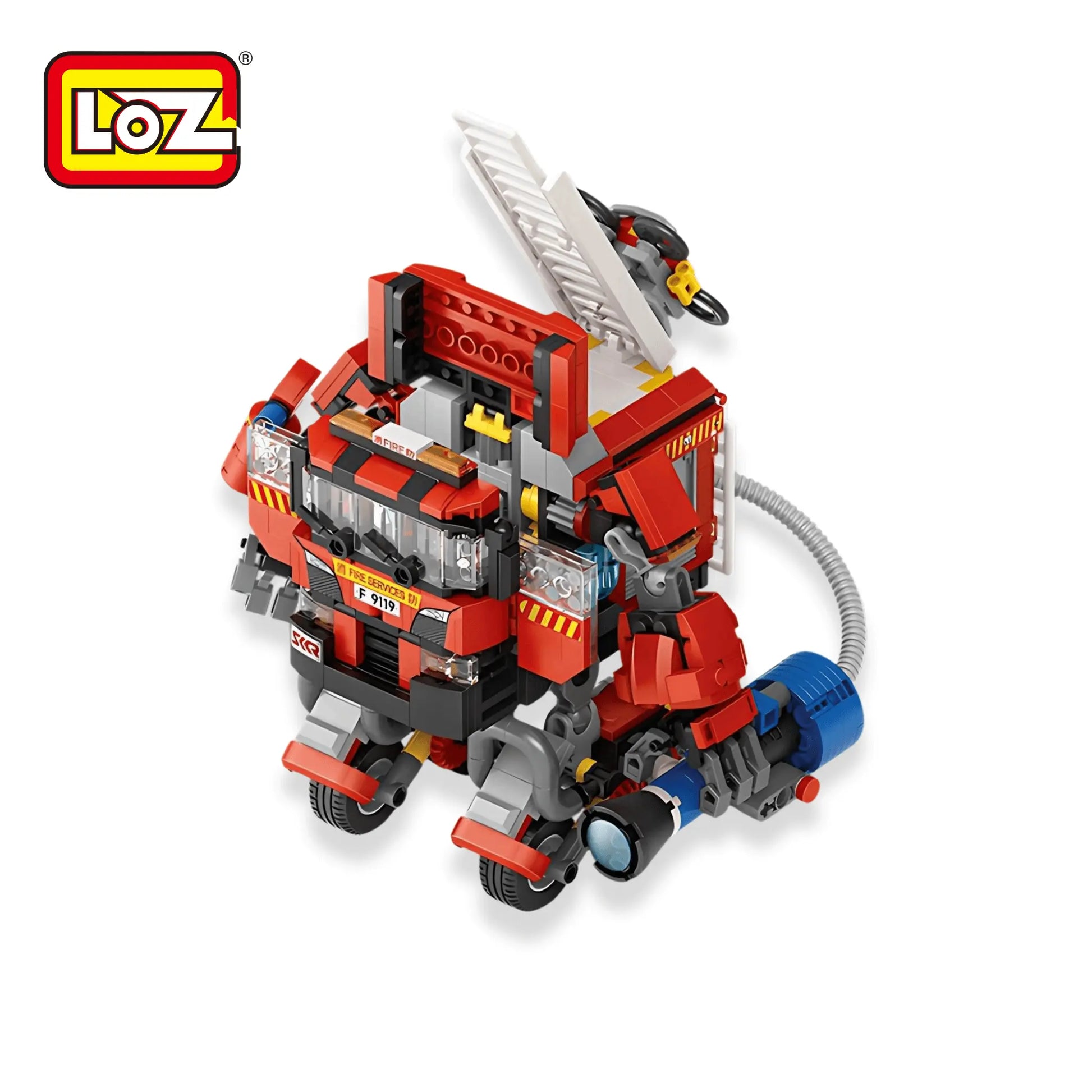 LOZ 香港消防車機械人 MechsGURU 系列迷你積木 Hong Kong Fire Truck Mecha Mini Blocks | Feuerwehr-Mecha Bausteine | 英勇消防主題創意拼砌模型 | Heroic Building Toy | Firefighter Collectible