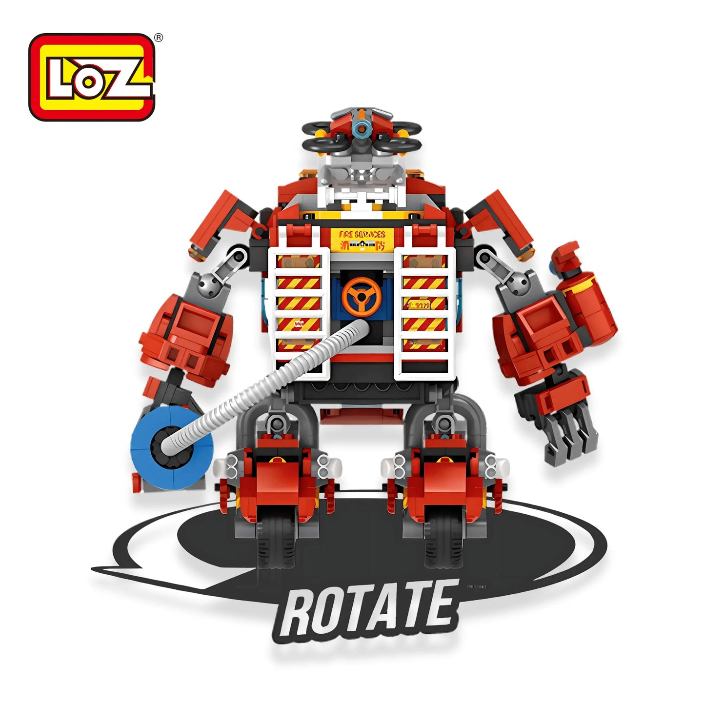 LOZ 香港消防車機械人 MechsGURU 系列迷你積木 Hong Kong Fire Truck Mecha Mini Blocks | Feuerwehr-Mecha Bausteine | 英勇消防主題創意拼砌模型 | Heroic Building Toy | Firefighter Collectible