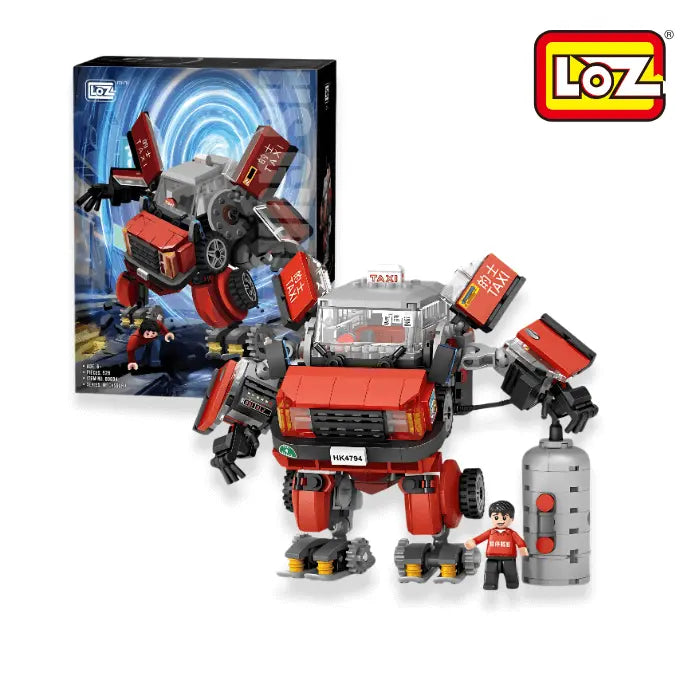 LOZ 香港的士機械人 MechsGURU 系列迷你積木 Hong Kong Taxi Mecha Mini Blocks – MechsGURU Serie | 港式經典紅的士變身機械戰士 | Ideal Gift / Perfektes Geschenk / 創意積木模型