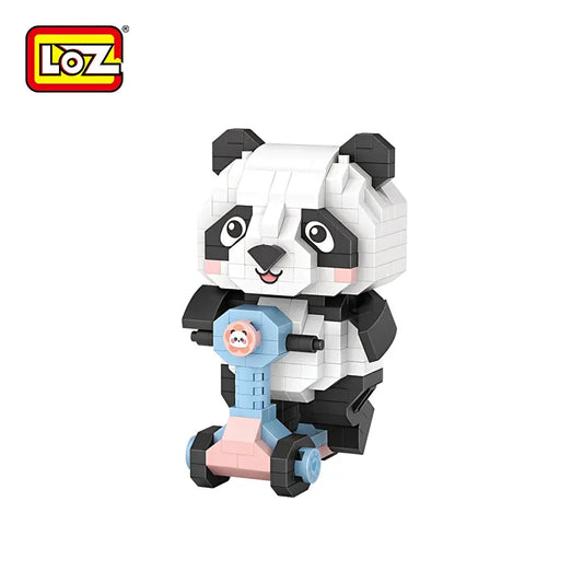 LOZ 滑板熊貓 微鑽積木｜LOZ Scooter Panda Mini Blocks｜LOZ Scooter Panda Micro-Baustein Set