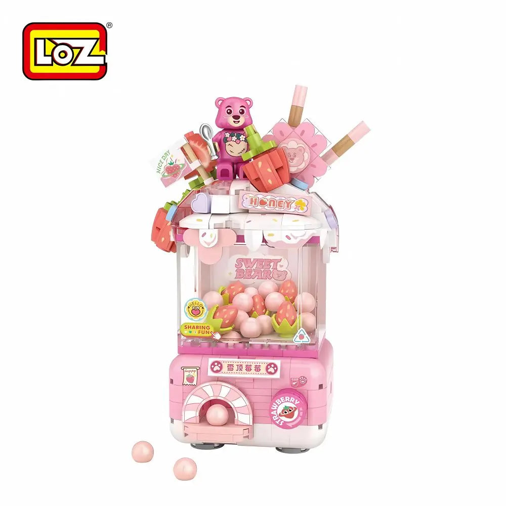 LOZ 雪頂草莓扭蛋機 迷你積木｜Strawberry Cream Capsule Toy Machine｜Erdbeer-Sahne Kapselautomat｜Sweet Q Capsule Machine Series | Cute Mini Block Toy