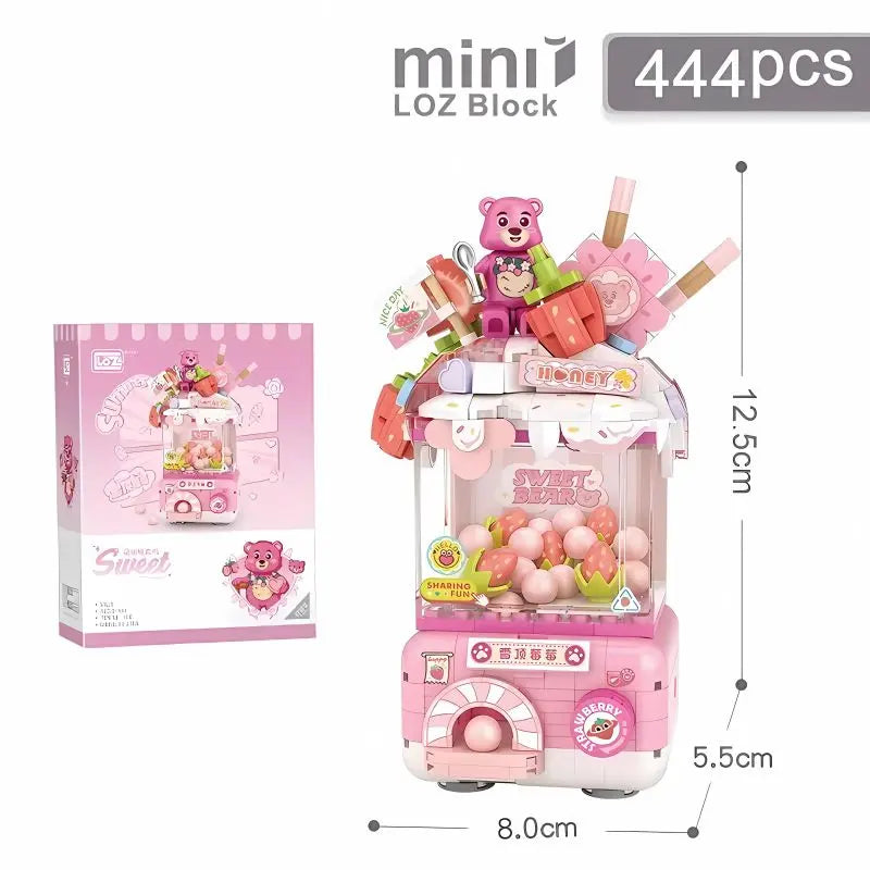 LOZ 雪頂草莓扭蛋機 迷你積木｜Strawberry Cream Capsule Toy Machine｜Erdbeer-Sahne Kapselautomat｜Sweet Q Capsule Machine Series | Cute Mini Block Toy