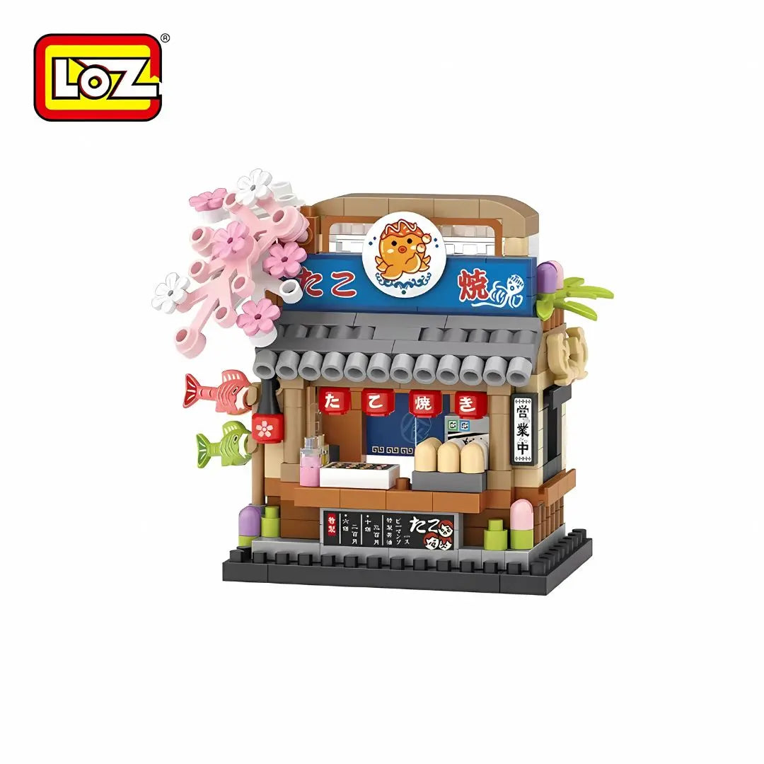 LOZ 章魚燒小店 微鑽積木｜Takoyaki Shop Mini Building Block｜Takoyaki-Laden Micro-Baustein｜Street Shop Series | Japanese Street Food Stall