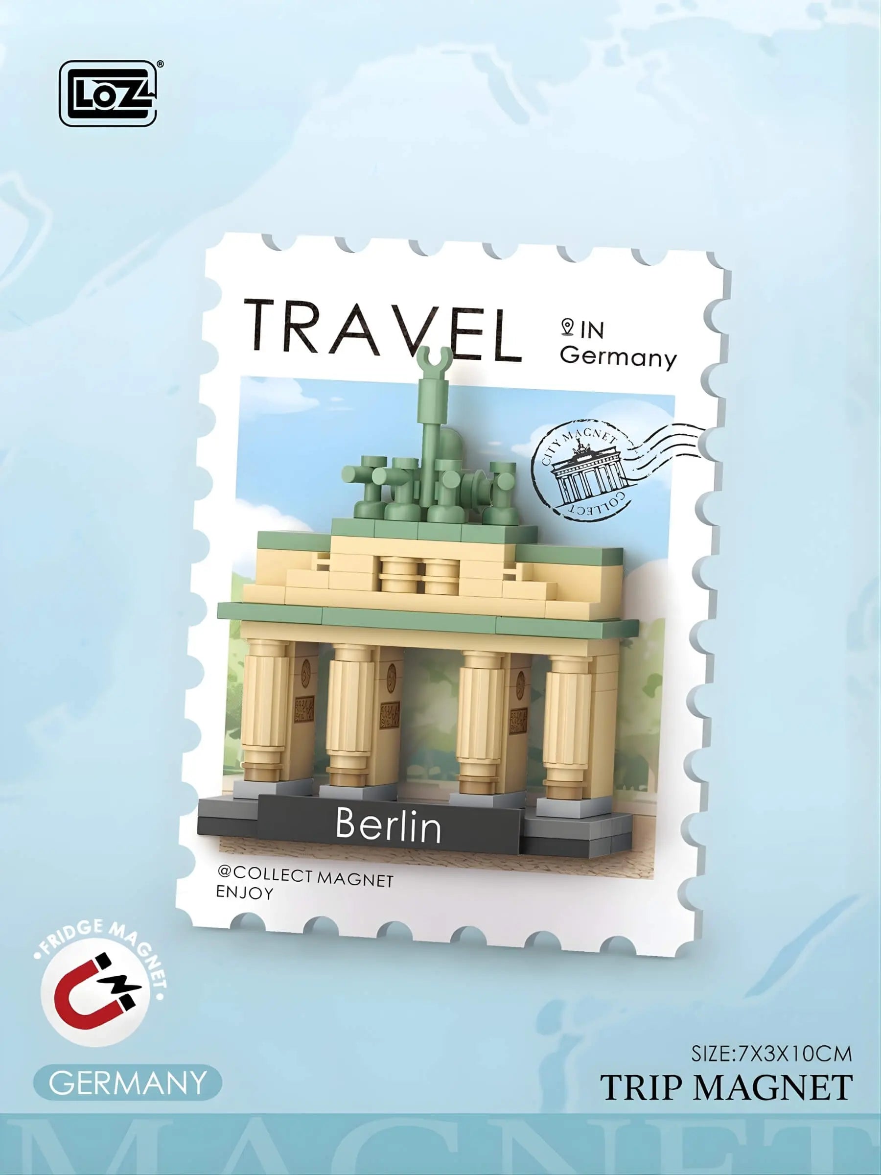 旅行印象明信片冰箱貼 盲盒 整套12款 微鑽積木 4413 世界地標展示｜Travel postcard fridge magnet blind box full set of 12 micro diamond blocks 4413 world landmarks｜Reise-Postkarten Kühlschrankmagnet Blindbox Komplettset 12 Designs Micro-Diamond-Bausteine 4413