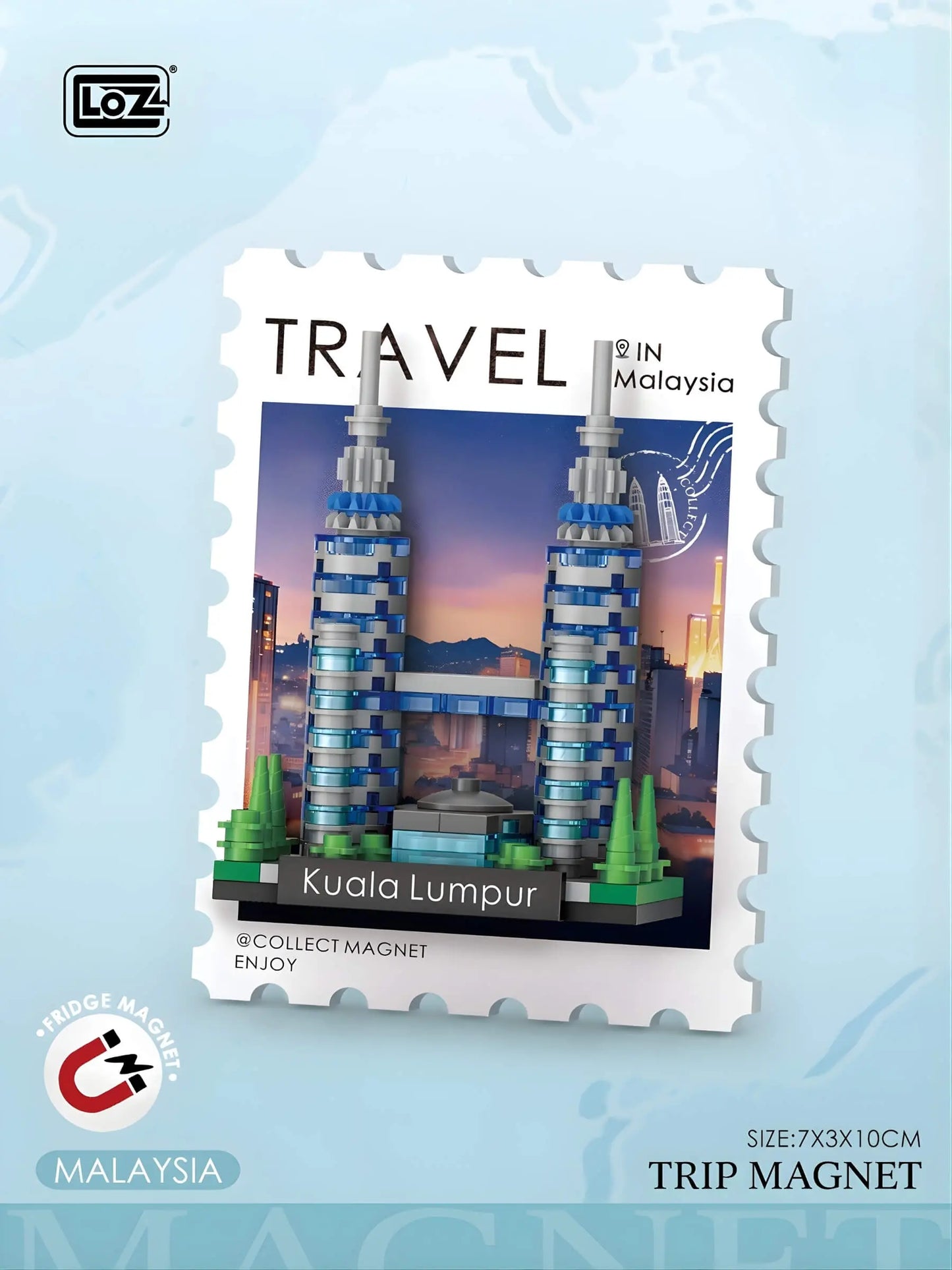 旅行印象明信片冰箱貼 盲盒 整套12款 微鑽積木 4413 世界地標展示｜Travel postcard fridge magnet blind box full set of 12 micro diamond blocks 4413 world landmarks｜Reise-Postkarten Kühlschrankmagnet Blindbox Komplettset 12 Designs Micro-Diamond-Bausteine 4413
