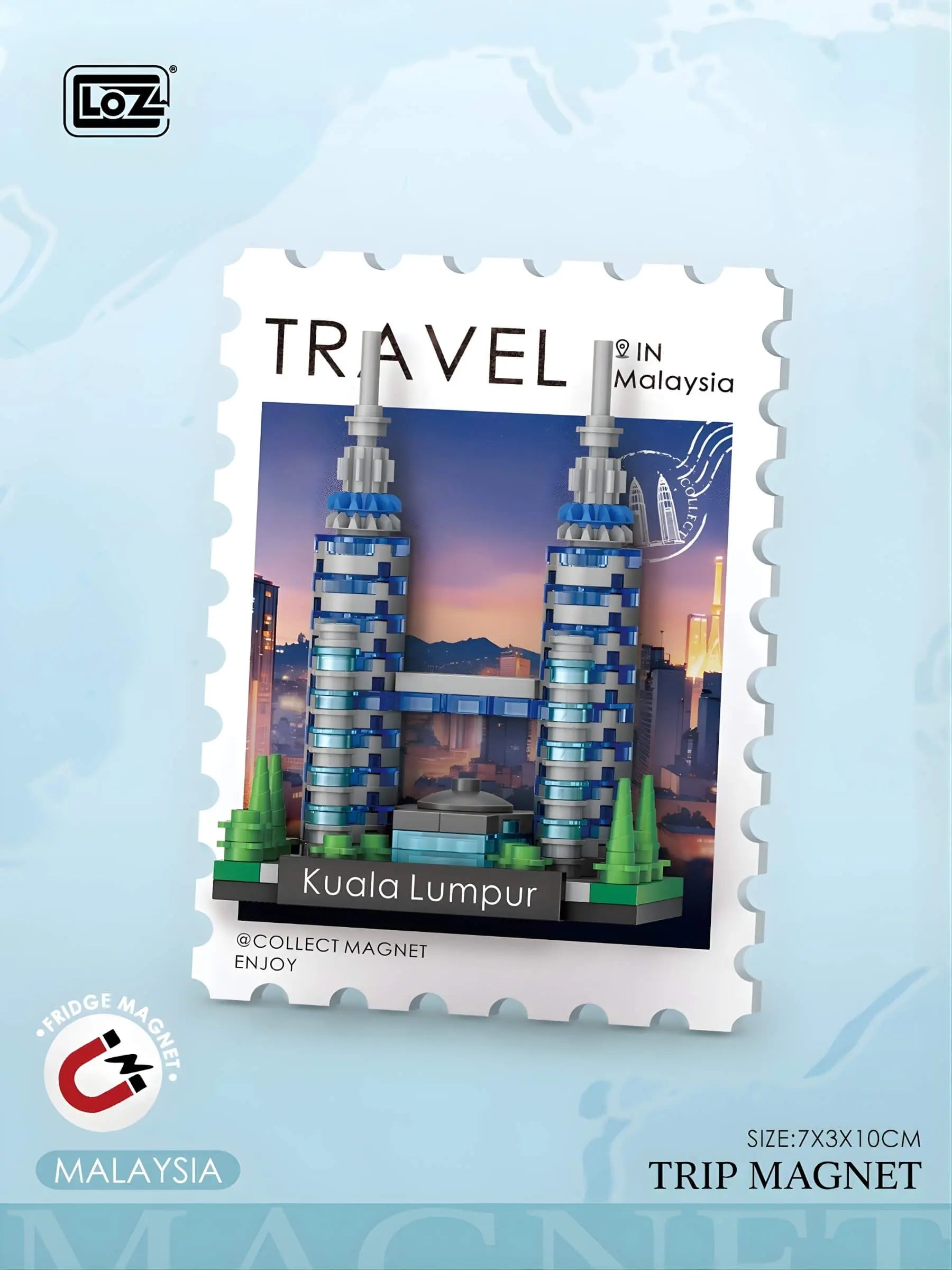 旅行印象明信片冰箱貼 盲盒 整套12款 微鑽積木 4413 世界地標展示｜Travel postcard fridge magnet blind box full set of 12 micro diamond blocks 4413 world landmarks｜Reise-Postkarten Kühlschrankmagnet Blindbox Komplettset 12 Designs Micro-Diamond-Bausteine 4413