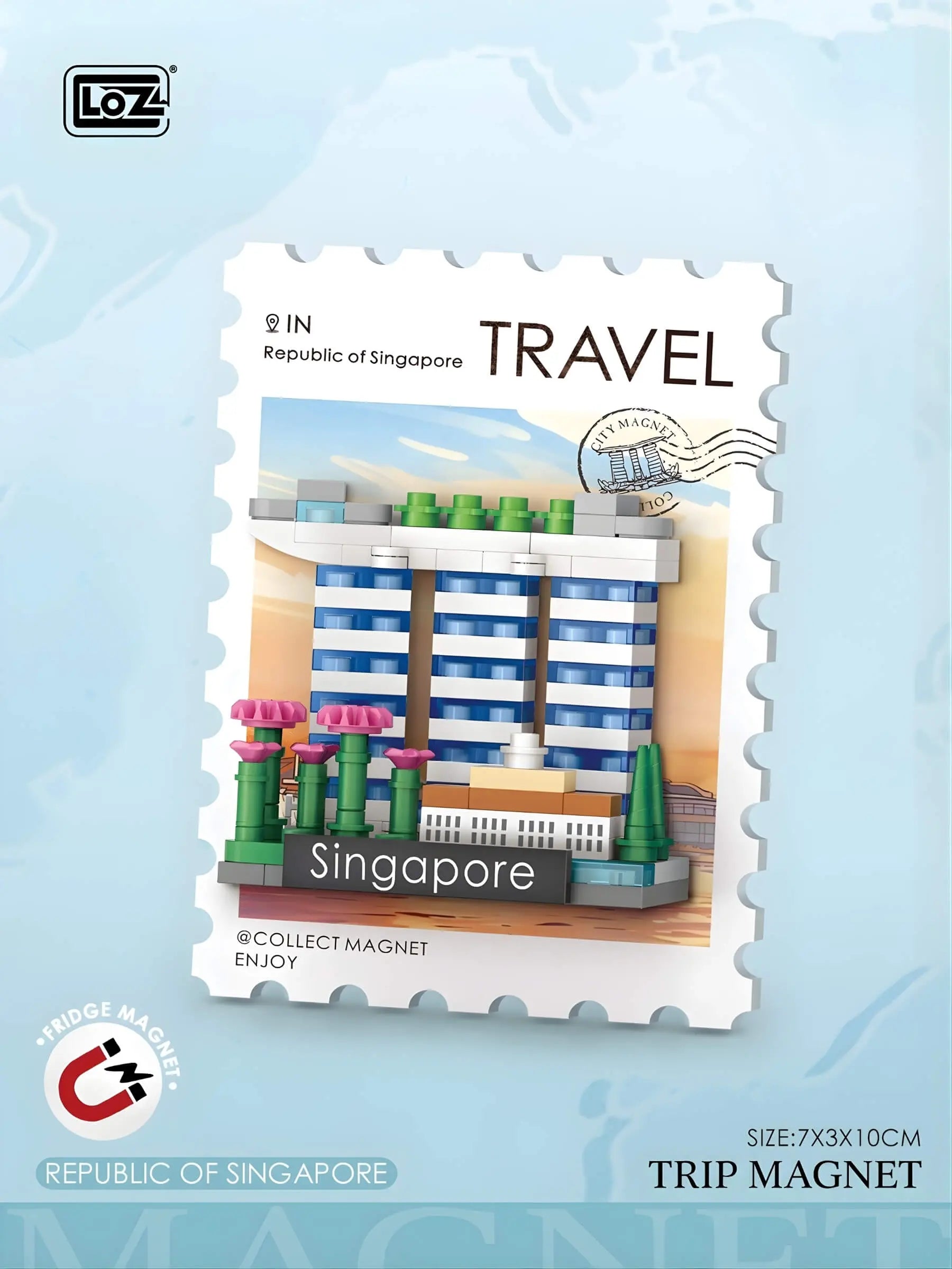 旅行印象明信片冰箱貼 盲盒 整套12款 微鑽積木 4413 世界地標展示｜Travel postcard fridge magnet blind box full set of 12 micro diamond blocks 4413 world landmarks｜Reise-Postkarten Kühlschrankmagnet Blindbox Komplettset 12 Designs Micro-Diamond-Bausteine 4413